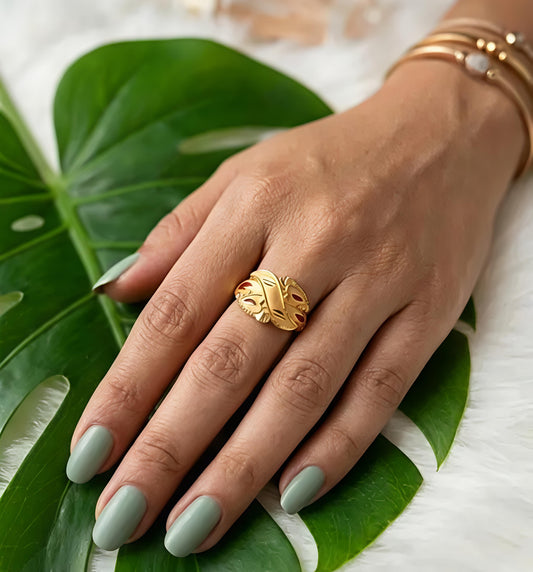 Pack 4 - Cross tulsi gold ring